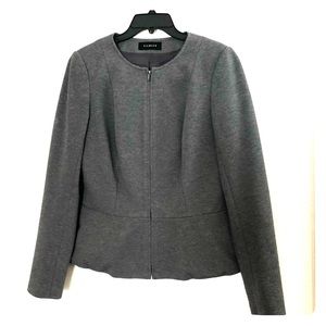 Beautiful Grey TALBOTS zip peplum Blazer